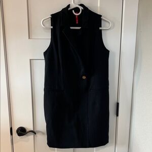 Spanx Black Sleeveless Blazer Dress Womens Medium Stretch Work Office Chic